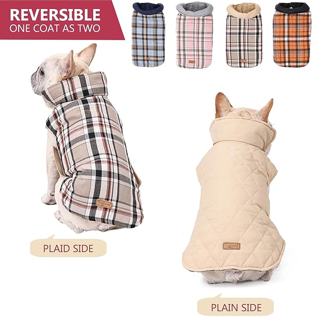 Foto 3 de 7 de RUYICZB Abrigo Cálido para Perro, Chaqueta Reversible para Perro, Abrigo De Invierno Impermeable para Perro