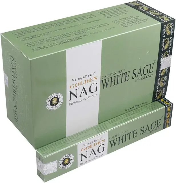 Vijayshree Golden Nag California White Sage Incense Sticks - 180gms Natural Wierook Witte Salie