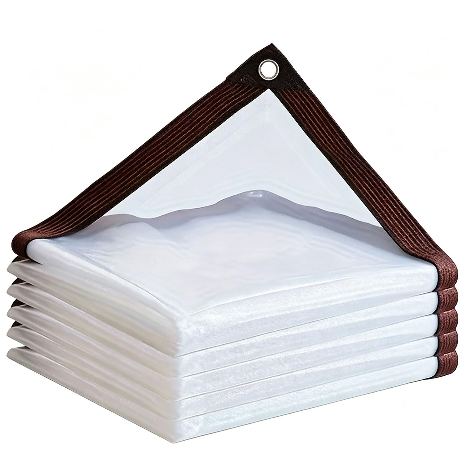 Telone Trasparente per Esterno 220 x 220 cm Trasparente, Impermeabile, con Occhielli Telo di Protezione Multiuso, Antistrappo, Antipioggia per Esterno Giardino Gazebo, Bianco