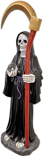 Miniatura 2 de Santa Muerte 40 pulgadas Estatua de la Santa Muerte Parca Calavera Esqueleto (Color Negro)