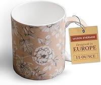 Vista 73 de Maison d' Hermine Taza de café con asas, tazas de porcelana fina de hueso, paquete de una taza de té para bebidas calientes, capuchino latte