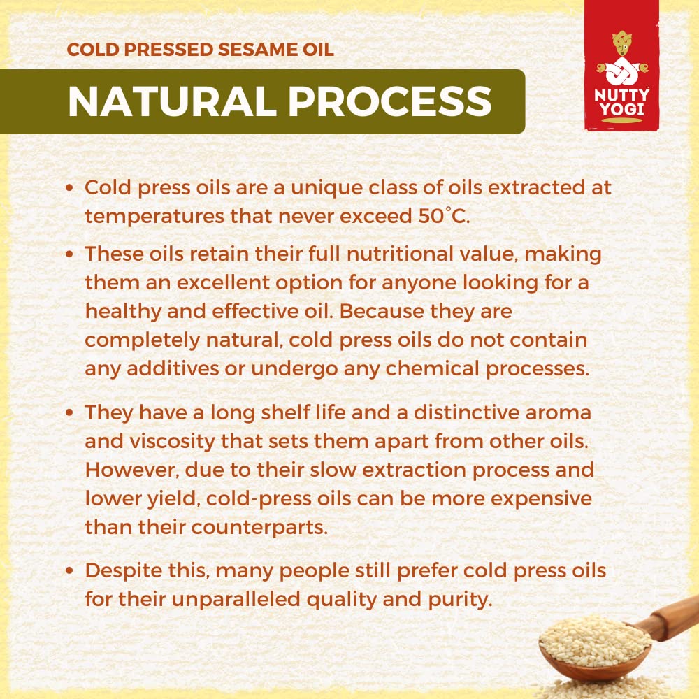Nutty Yogi Organic Cold Pressed Sesame Oil | Natural Cooking Oil | No Additives 500ml 4