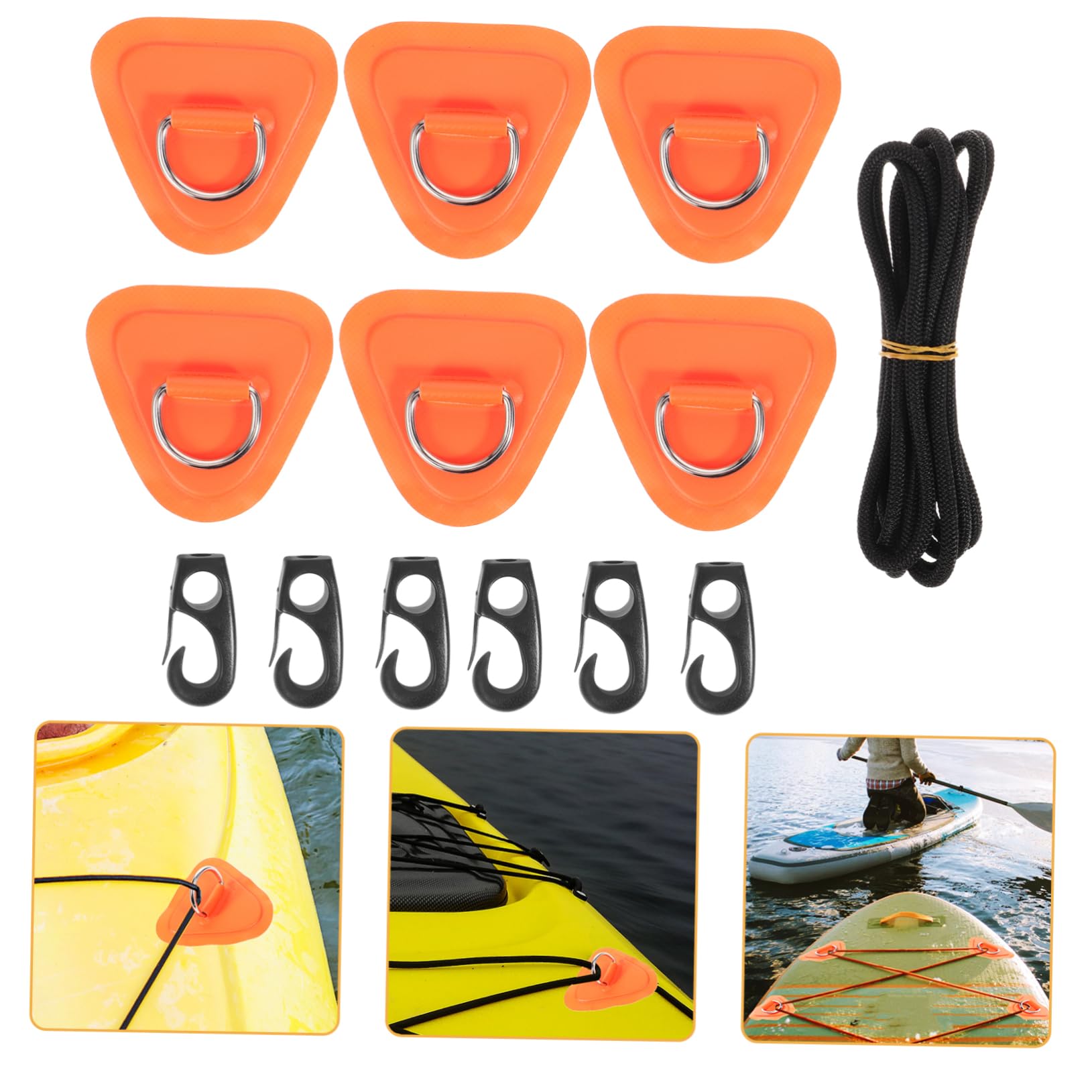 Toddmomy Aufblasbare Plattenfixierzubehör Kajak-Patches Aufblasbares Boot Kajak Teile Bootszubehör-Gadgets aufblasbares Kajak Kajak-D-Ring-Patch-Anzug Kajak-Patch-Kit Nylon Orange