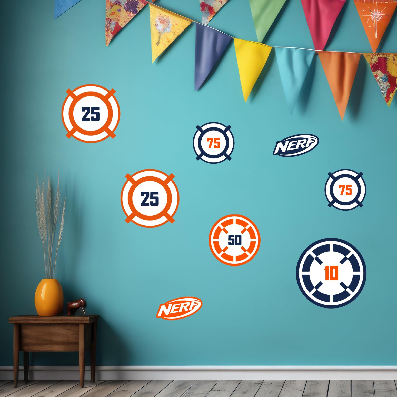 Themed Red Nerf Sticker - Target Icons Set Wall Art (90Cm Width X 55Cm Height)