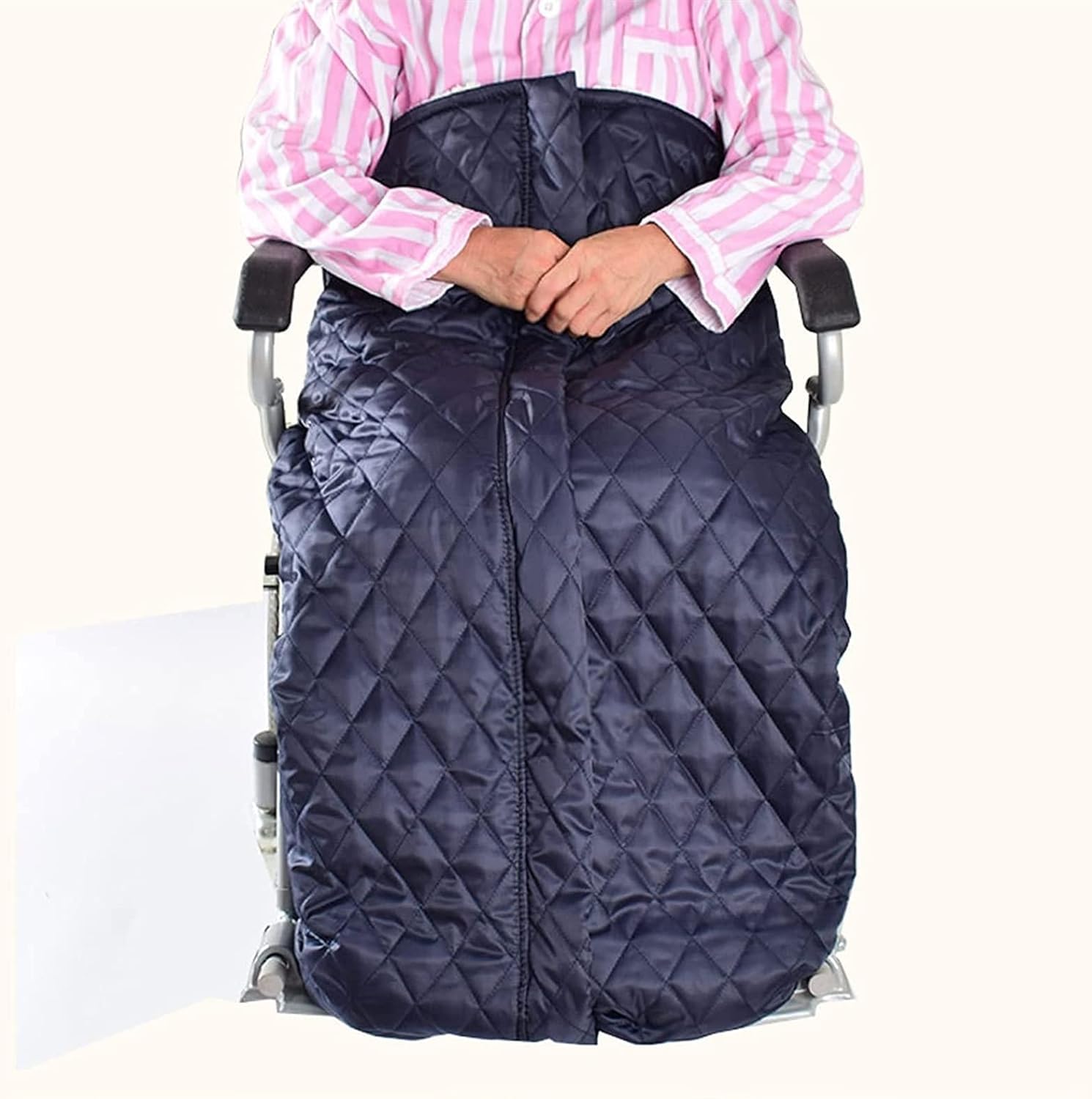 Manta para Silla de Ruedas de 51 x 25 Pulgadas para Personas Mayores, acogedora Manta Impermeable para Silla de Ruedas eléctrica, Manta con Forro de Felpa, Funda con crem