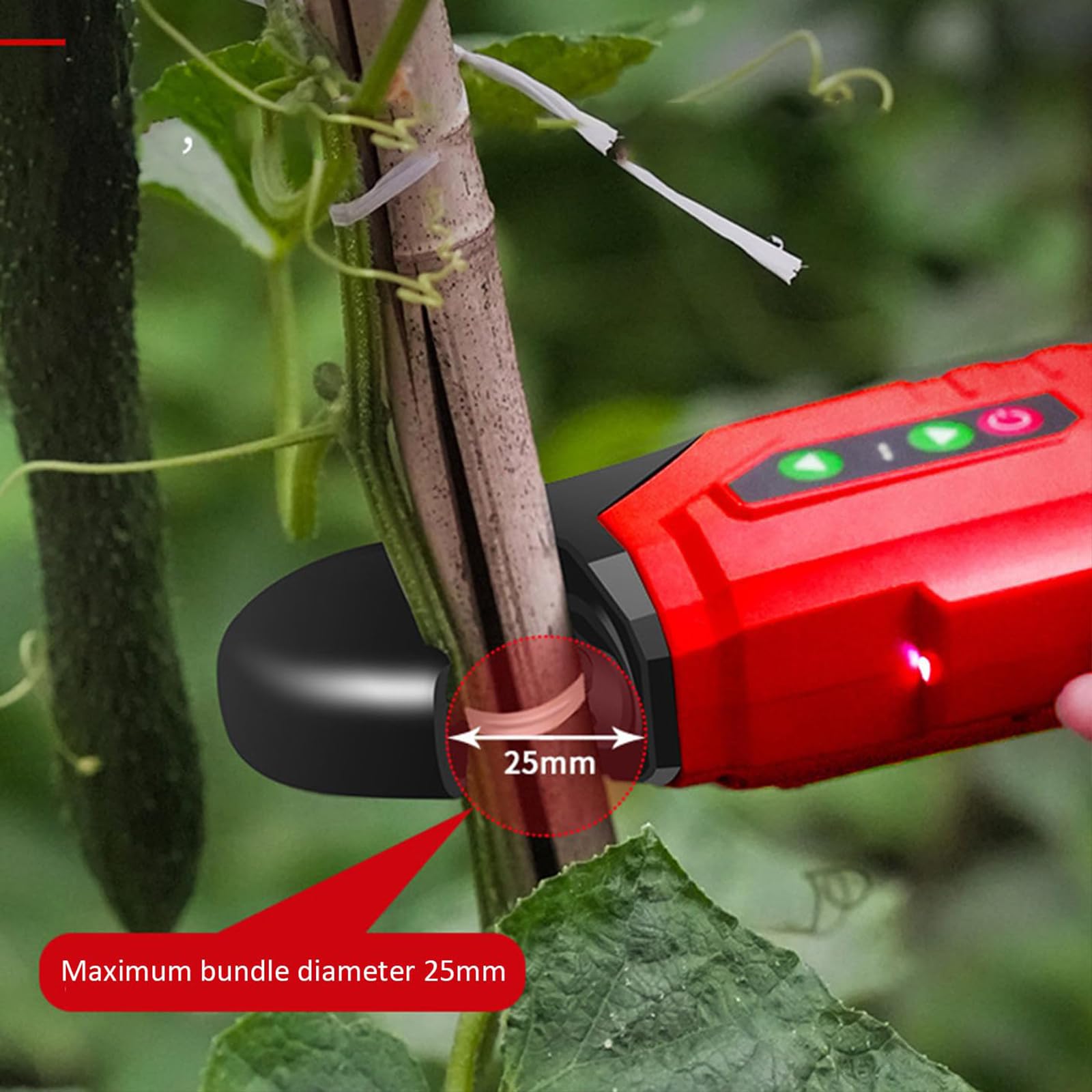Máquina de atar plantas, herramienta inalámbrica para atar viñedos con 2 baterías, encuadernación ajustable de 4 velocidades para jardín, uvas, tomates, pepinos y pimientos