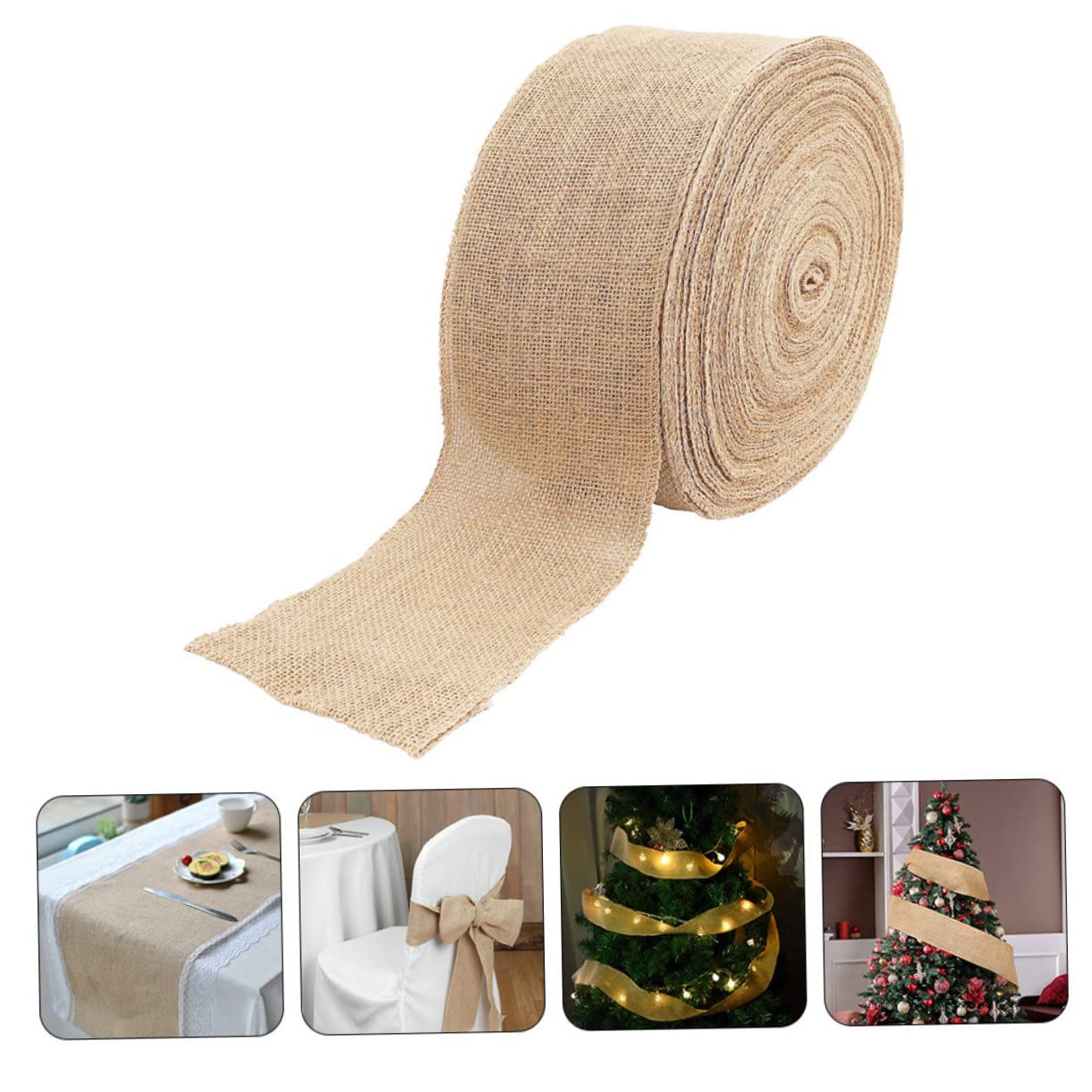 2 Rollen Natürliche Juteband Breit Vielseitiges DIY Dekoband für Geschenkverpackung Hochzeit Party Shower und Saisonale Tischdeko Glatte Oberfläche ohne Falten Basteln mit Robustem