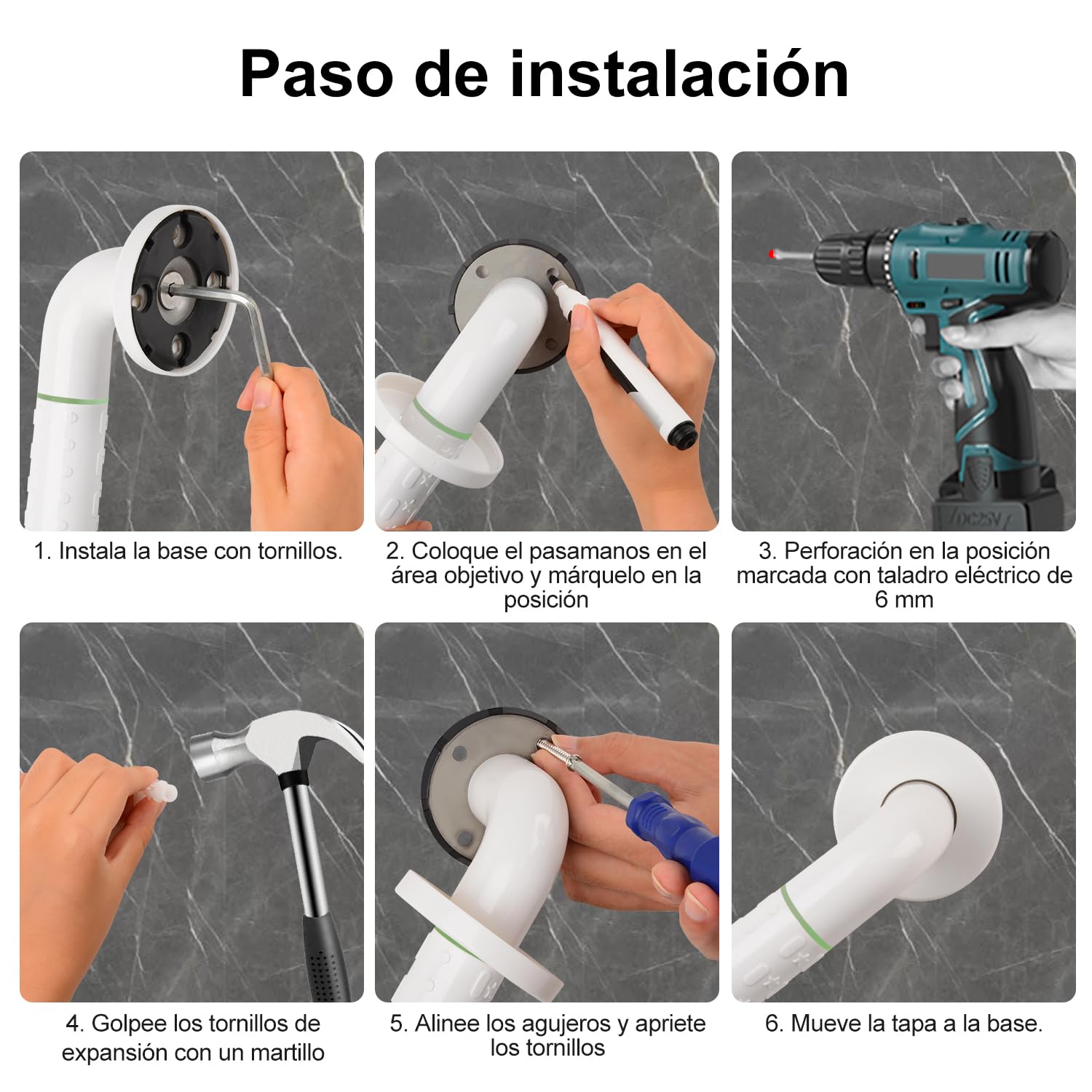 supregear Agarraderas Baño para Mayores, Agarrador Ducha Personas Mayores, Antideslizante Barra de Agarre de Acero Inoxidable, Asa de Ducha, Adecuada para Ancianos, Discapacitados, 40 cm
