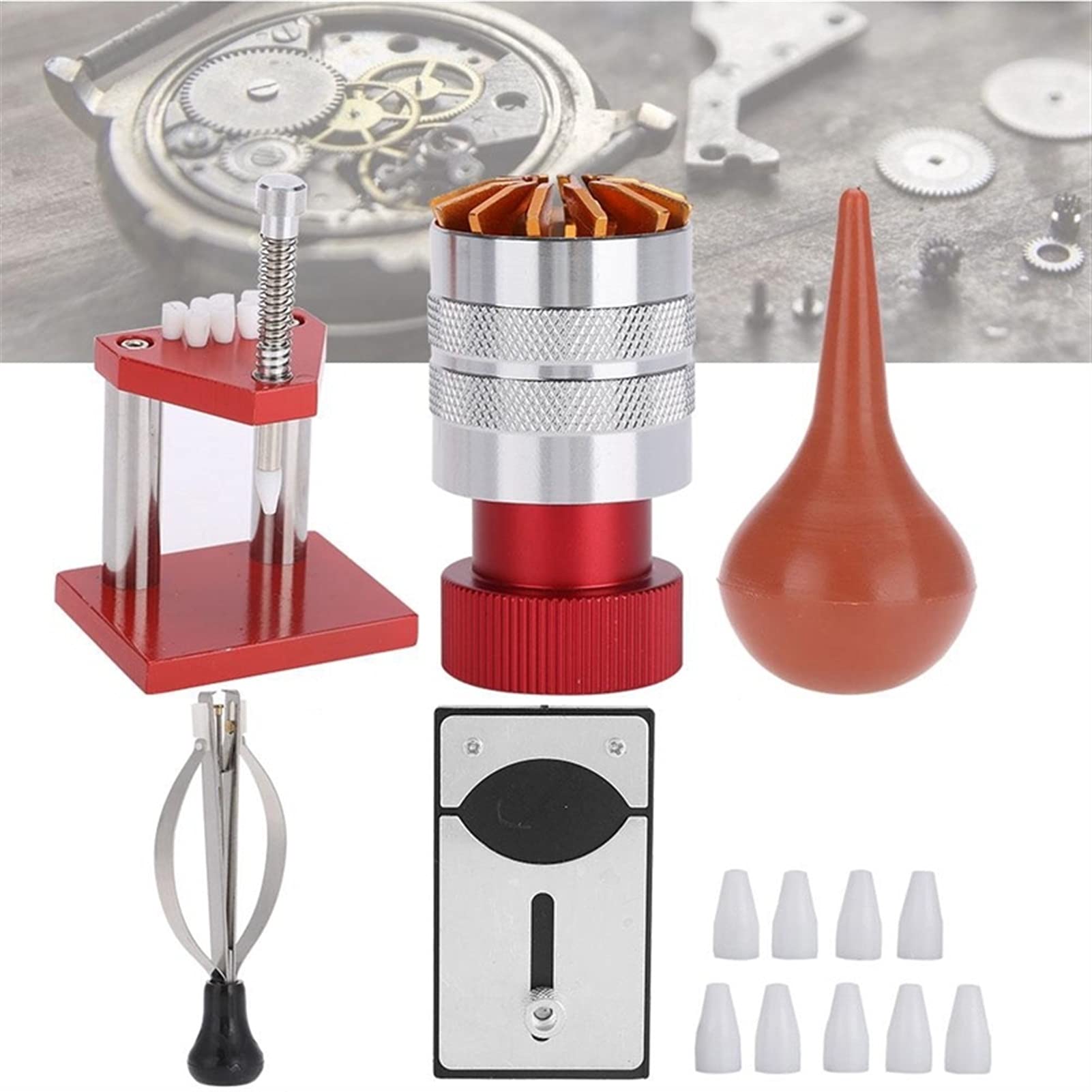 Utile 5pcs Guarda la Riparazione Set Kit Kit Polvere di Gomma Air Blower Watch Indietro Apriscatole Strumento di impostazione della Mano per Orologi Kit di Riparazione Orologio .Popolare