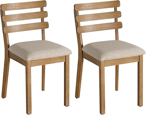 Miniatura 11 de Juego de comedor de 4 piezas estilo granja, mesa de madera con 2 sillas, banco, mesa de madera moderna de mediados de siglo y juego de silla 1 mesa