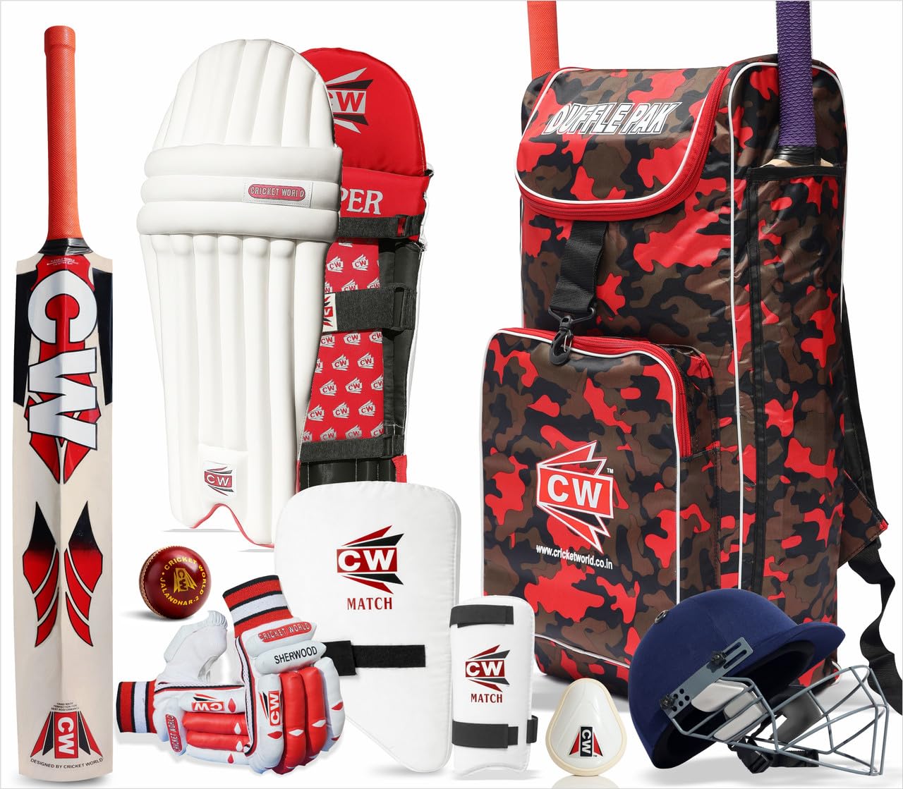 CW County Cricket Kit Camouflauge Backpack Full Kit for Boys - Girls Cricket Kit with Bat Complete Cricket Equipment Leather Ball Kashmir Willow All Age Players RH/LH (Size 6, Left)-picture-25
