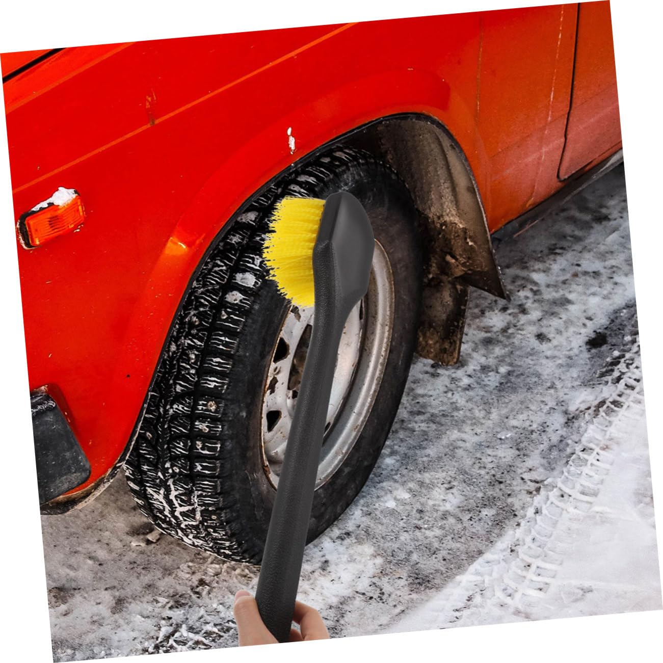 Zerodeko 2pezzi Spazzola per Pulizia Cerchi Auto Manico Setole Resistenti Kit Pulizia Ruote Pneumatici per Detailing Auto e Rimozione Sporco