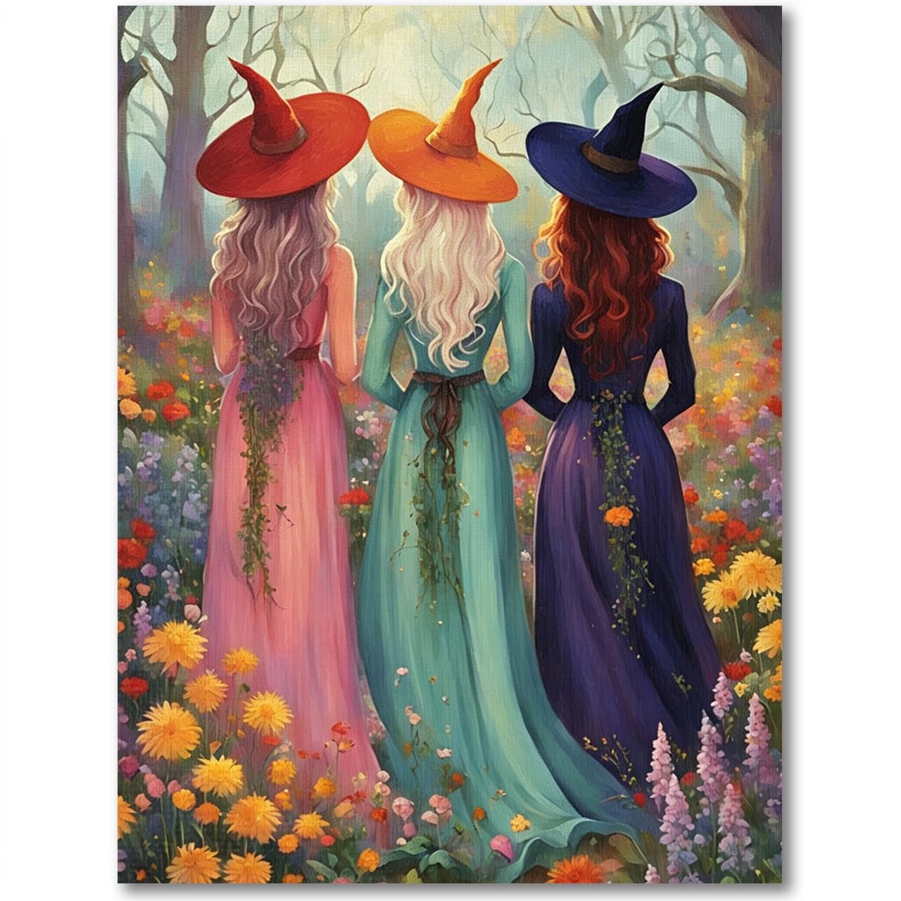 Tiwabb Witch Diamond Art Kits for Adults,Halloween 5D Diamond Painting Kits for Adults,Full Drill Dimond Art Paintings DIY Diamond Dots Gem Art Craft Kit Home Decor 12X16 inch