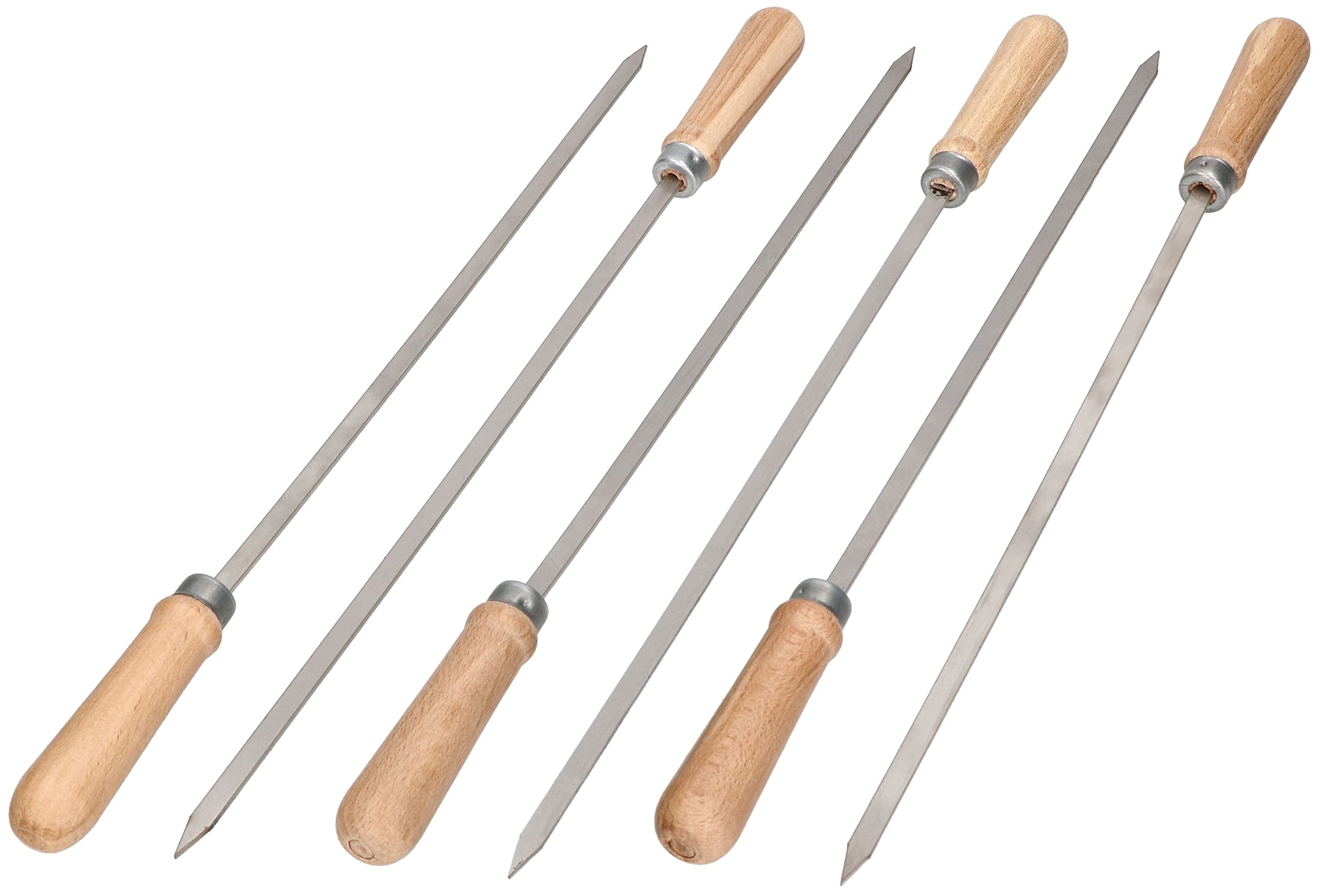 KOTARBAU® Set di 6 spiedini per barbecue in acciaio inox con manico in legno