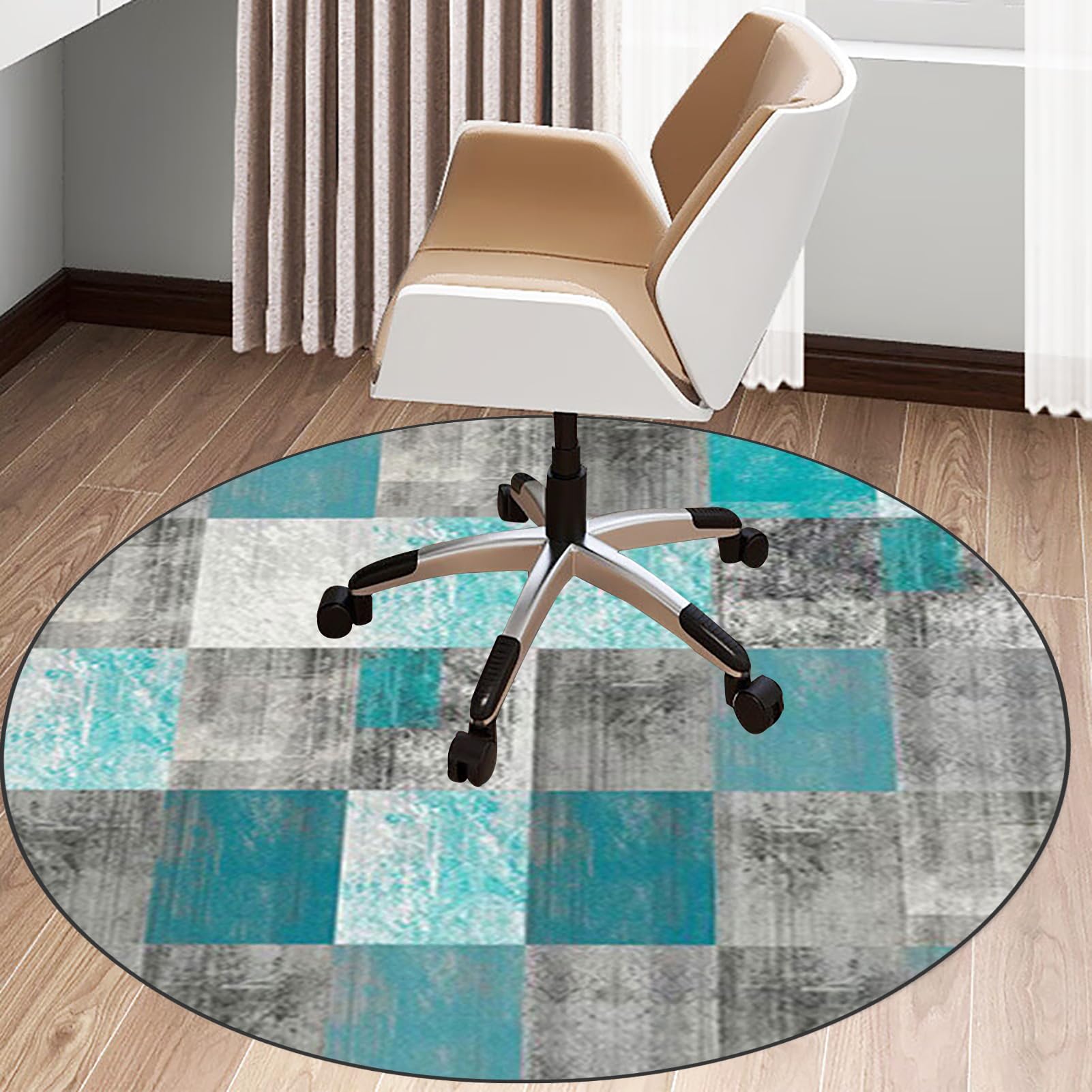 KQIEJUY Office Gaming Chair Mat for Carpet, Heavy Duty Office Chair Mats 70 cm(27.56") for Hardwood Floor, Floor Protectors for Rolling Chairs, Desk Chair Mat for Carpeted Floors, Round Protector Rug