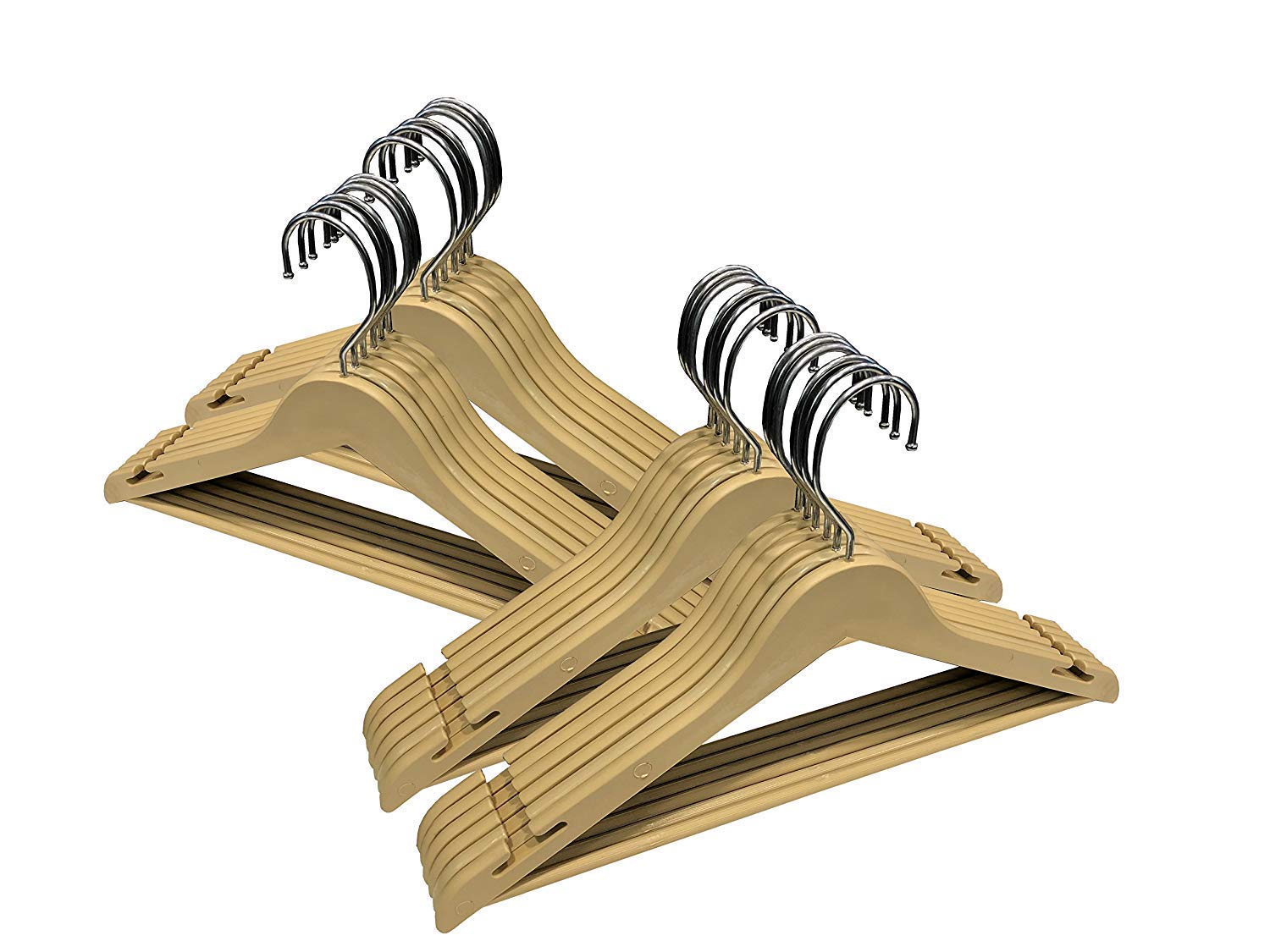 Wooden Look Plastic Clothes Hangers for Wardrobes Strong and Sturdy Hangers for Suits, Sarees, Shirts and Trousers-image-19