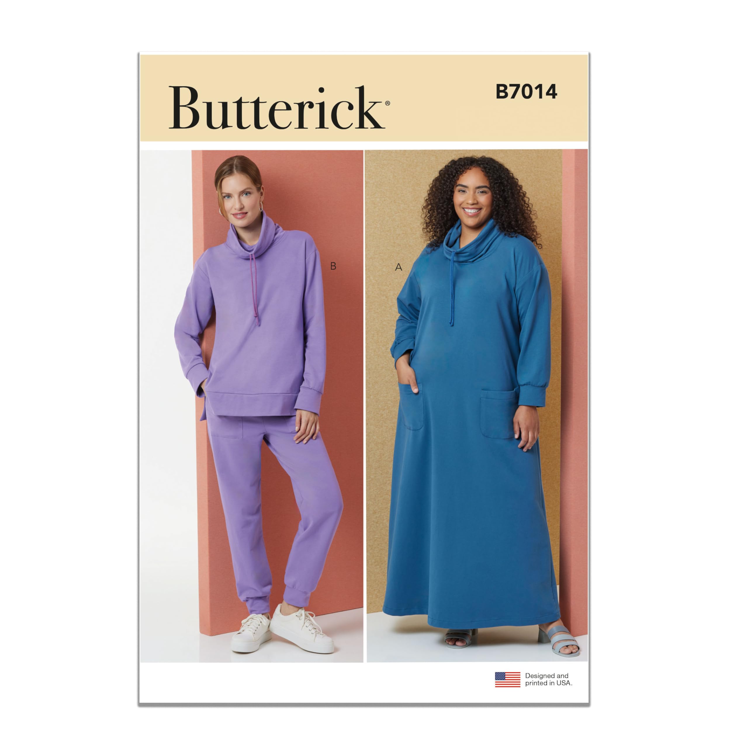 BUTTERICK Sewing Pattern B7014AA Misses' and Women's Lounge Dress, Top and Trousers AA (XS-S-M-L-XL)