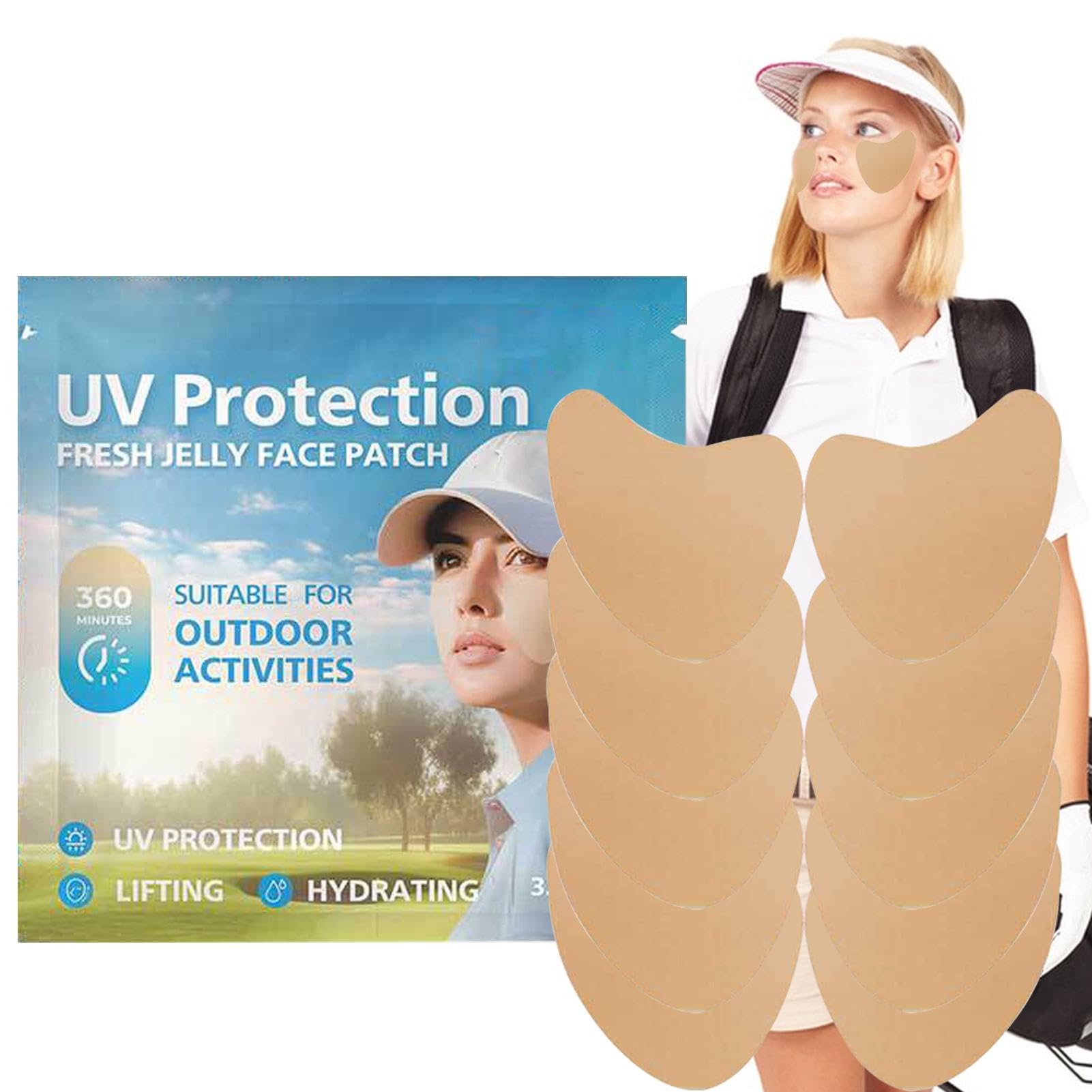 UVマスク　ゴルフパッチ　日焼け止め用 UVパッチ　75枚（15箱）バラ売り可 Amazon.co.jp: ゴルフフェイスパッチ、ゴルフ用フェイシャルサン
