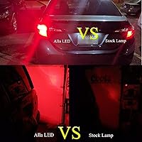 Vista 6 de Alla Lighting Bombillas LED Estroboscópicas de Freno T20 7440 7443 Mejoradas, Luces de Freno Intermitentes Rojas, Lámparas de Parada Intermitentes