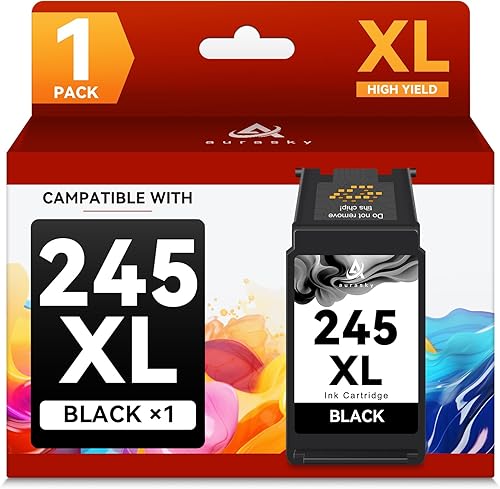 AURASKY 245XL PG-245XL Reemplazo de tinta para Canon 245 245XL PG-245 PG245 XL Tinta negra para Canon PIXMA TR4520 TS302 MG2525 TR4527 TS3322 MG3022