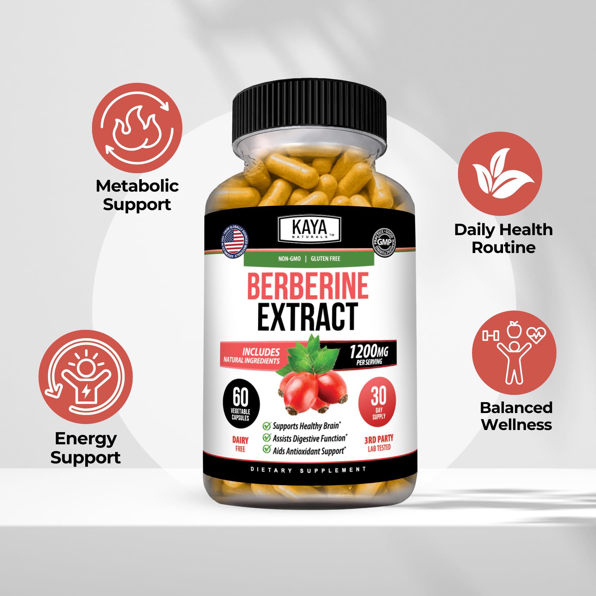 Amazon.com: Kaya Naturals Berberine HCL Extract 1200mg, 60 Count