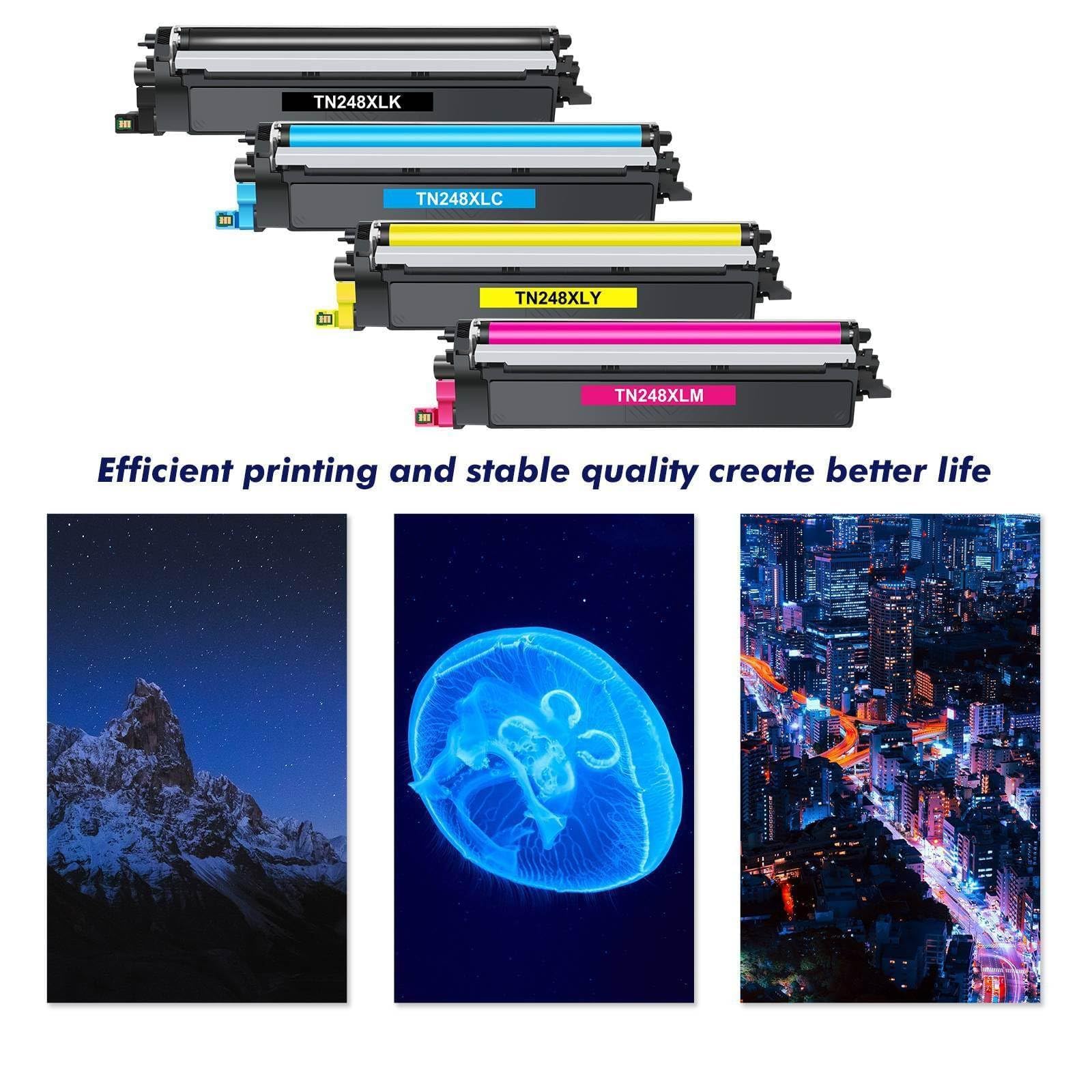 TN248 TN248XL DCP-L3560CDW MFC-L3760CDW Toner: Compatible pour Brother TN-248XL TN-248 TN 248XL 248 MFC-L8390CDW HL-L3240CDW DCP-L3520CDWE MFC-L8340CDW HL-L8240CDW TN-248VAL TN-248CMYK
