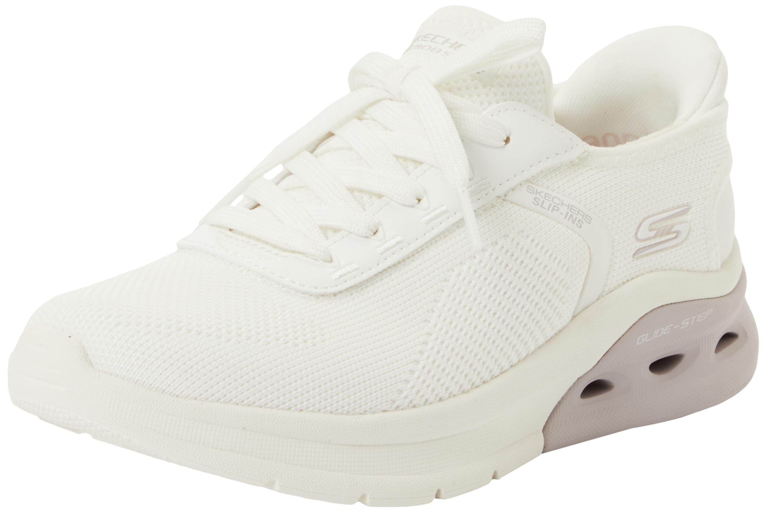 Skechers Women's Bobs Arc Waves 2.0 Now It Slip-On Sneakers, Off White Engineered Knit, 3.5 UK