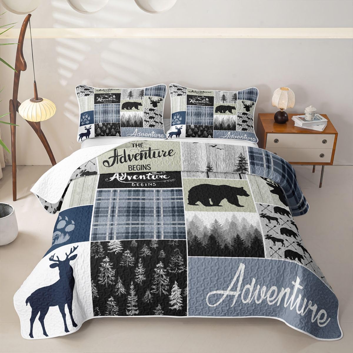 Homewish Set di biancheria da letto matrimoniale trapuntato con orso