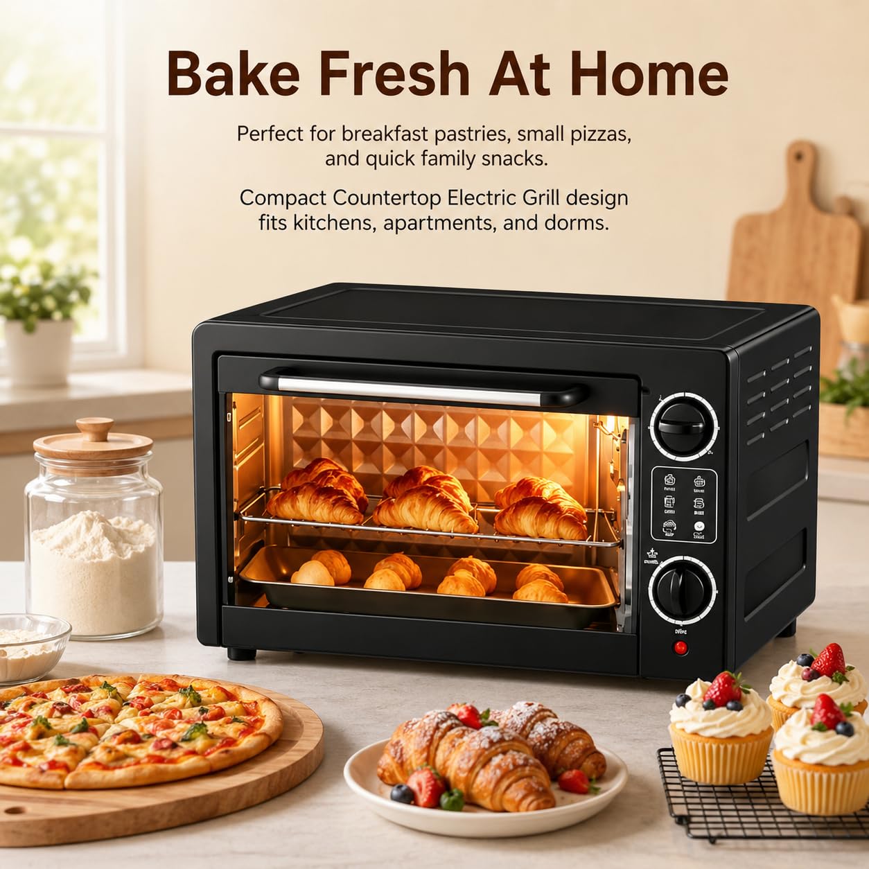 Forno elettrico intelligente, 22 L, 1000 W, 90-230 ° C