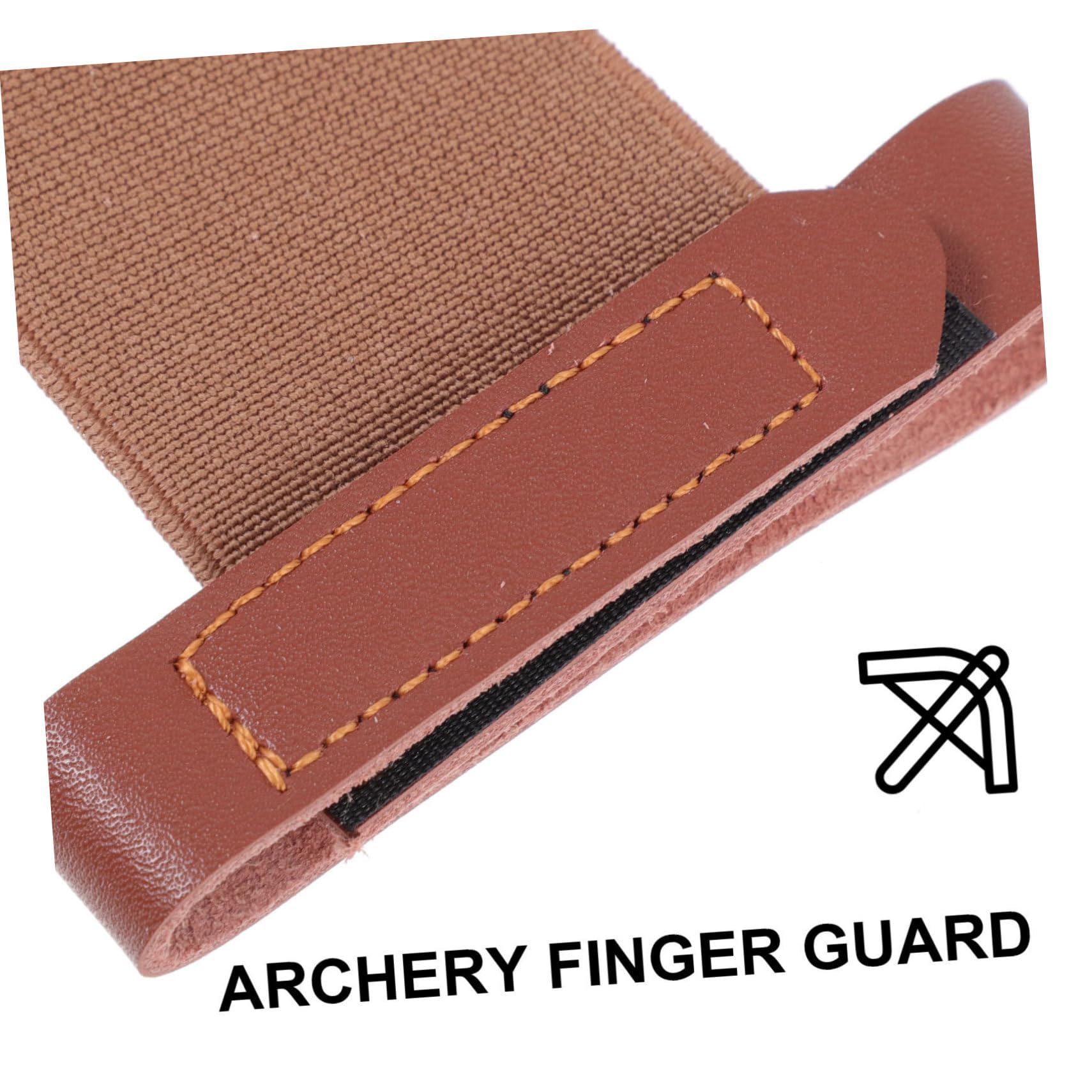 Toddmomy 4pcs Genuine Cow Leather Finger Protector Tab for Archery Shooting Guard for Right Hand Extra Thick Design for Hunting and Outdoor Sports Activities
