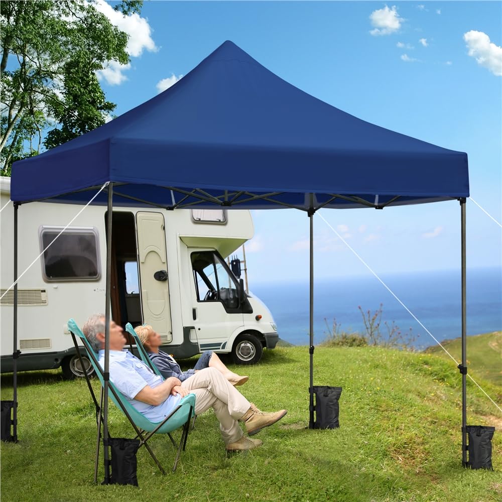 Yaheetech Tonnelle De Jardin 3x3m Pliable - Tente Camping Avec Sac Transport, Blanc