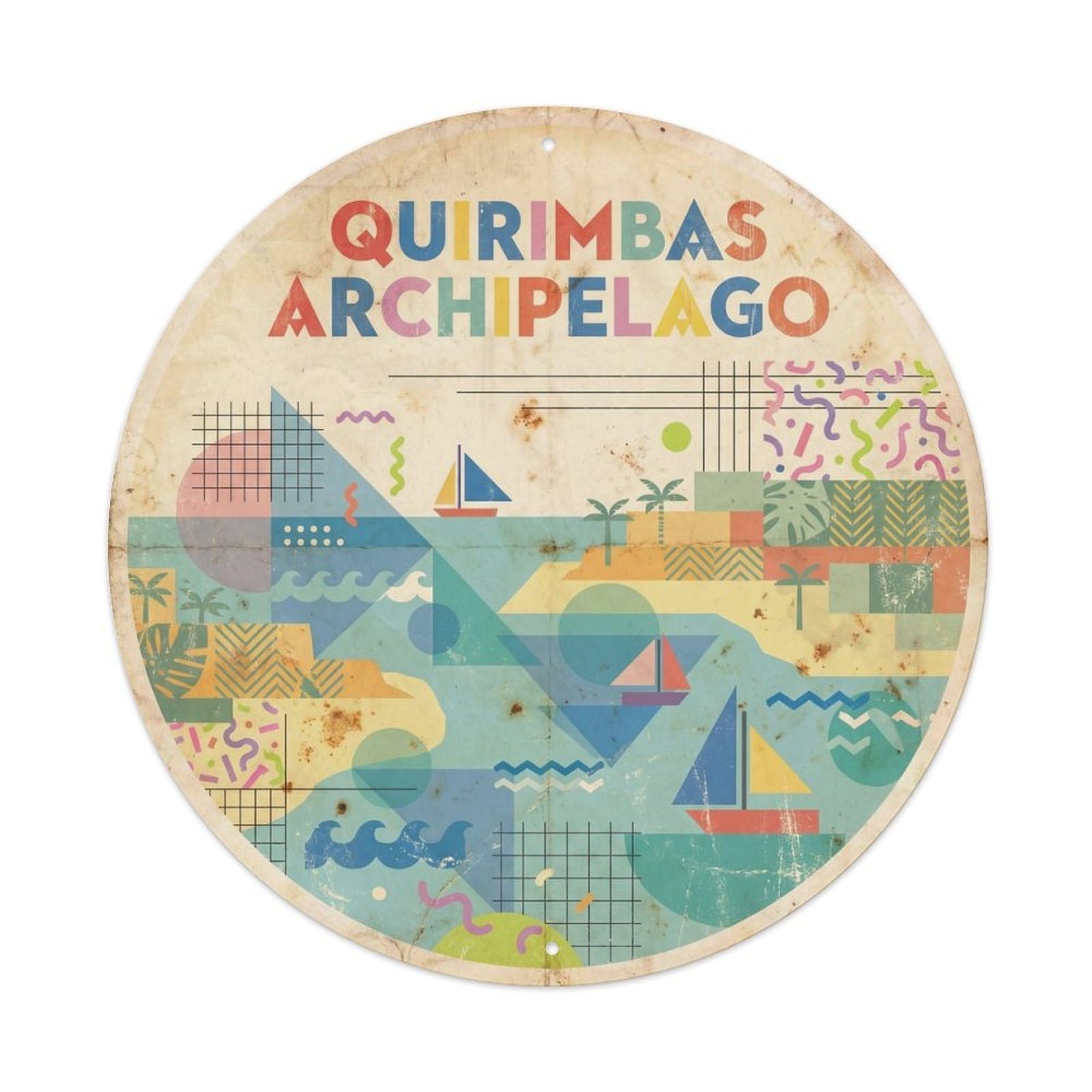 Quirimbas Islands Ibo Island Coral Coast Constructivist Metal Tin Sign
