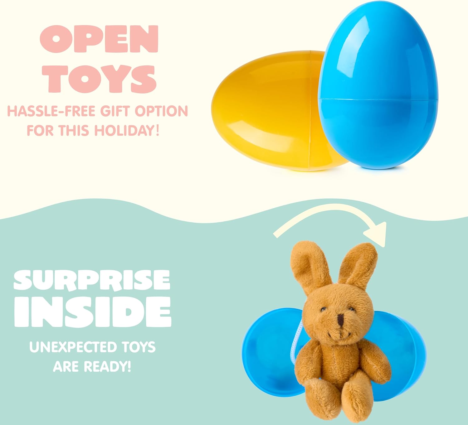 JOYIN 18 Pcs Prefilled Easter Eggs with Plush Animals, Eggs with Plush Bunnies & Bears, Basket Stuffers for Girls, Party Favors for Kids, Classroom Prizes Supplies