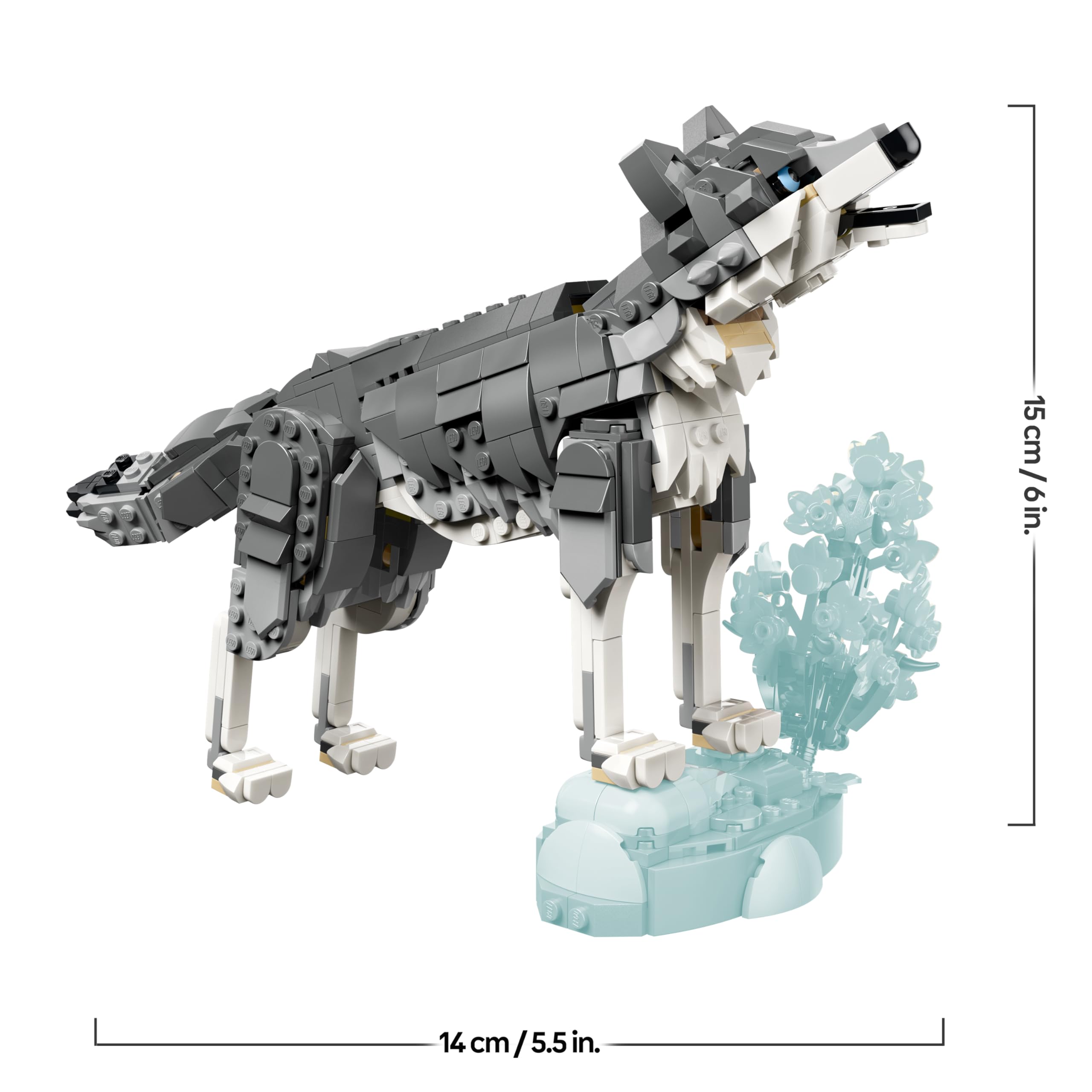 LEGO Creator 3 in 1 Animali della Foresta: Lupo Grigio - Animale Giocattolo Trasformabile in Falco o Procione - Decorazione Cameretta - Regalo di Compleanno per Bambine e Bambini da 8 Anni - 31393