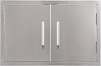 Vista 1 de Bonfire Puerta de acceso doble de cocina al aire libre,33x22 pulgadas,Puertas de barbacoa de acero inoxidable 304,CBADD,Plata