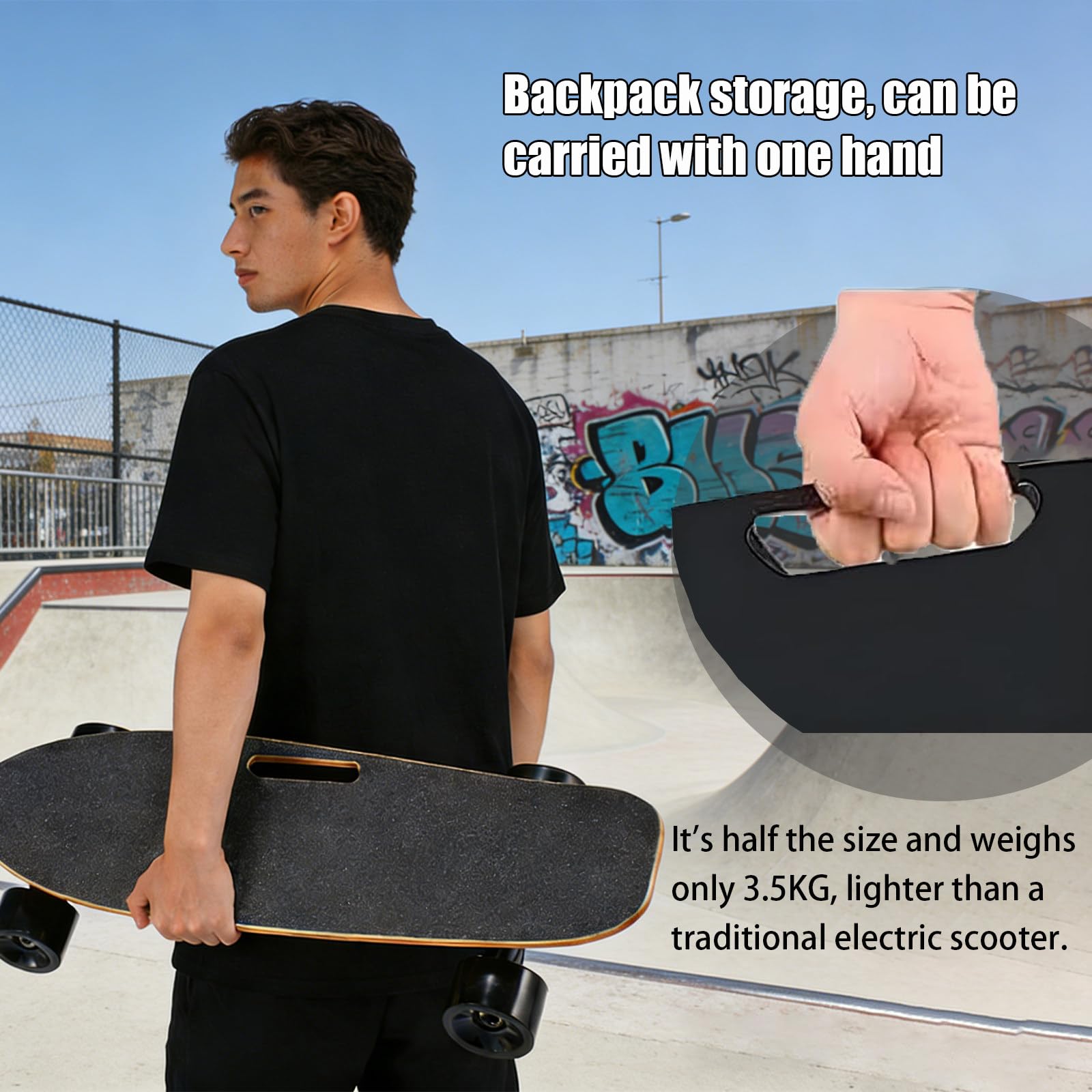 Skateboard électrique avec Télécommande, Vitesse Maximale 35 Km/H, Autonomie De 13 Km, Mini Cruiser Surf pour Débutants, Adultes Et Adolescents