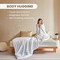 Vista 3 de THXSILK Edredón de seda de morera para todas las estaciones, 100% grado 7A, ropa de cama de seda larga natural, carcasa de algodón puro (blanco)