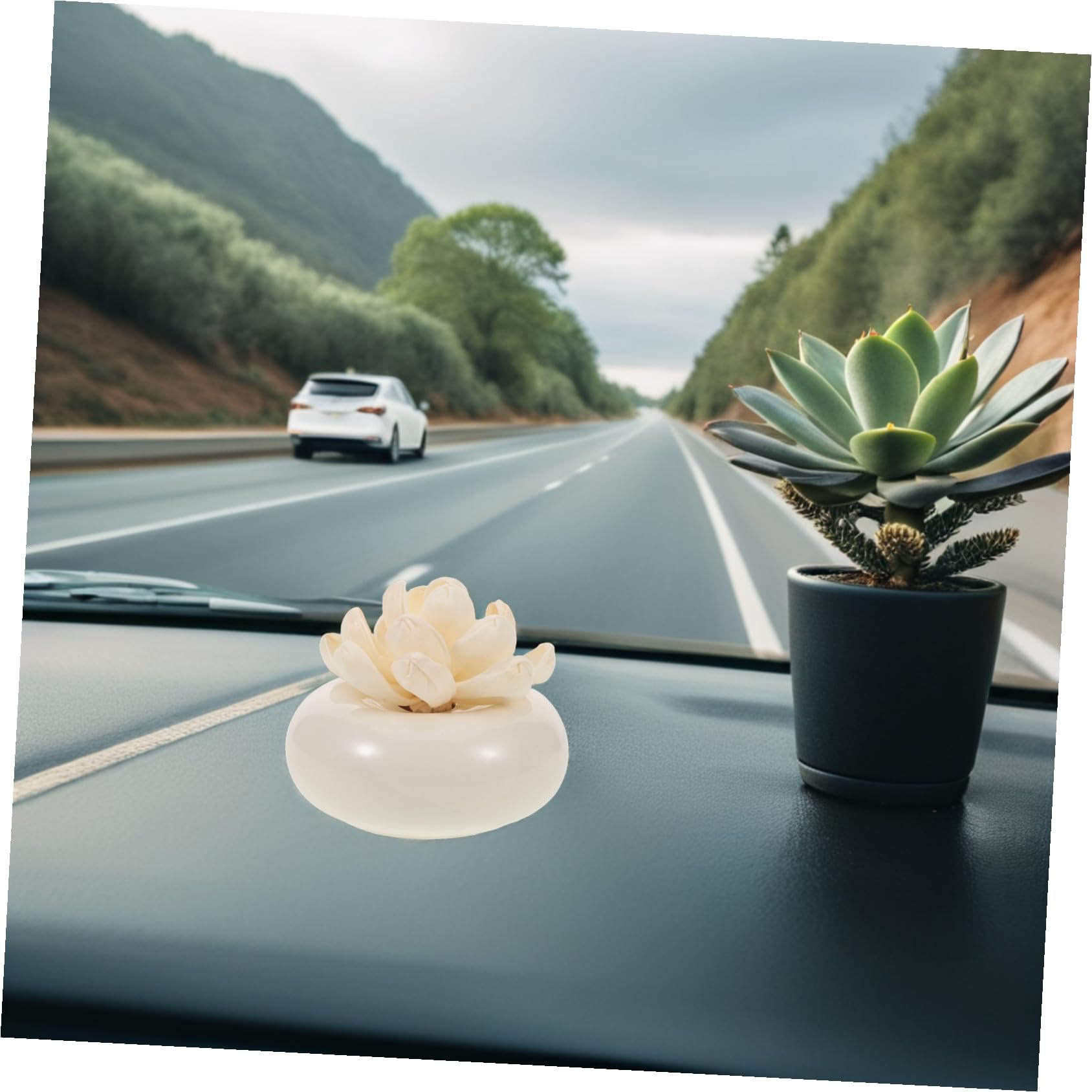 Diffusore di Aromi in Ceramica Bianca, Passivo e Portatile | Assorbimento Dell’olio, Rilascio Lento, per Camera e Scrivania, Finitura Elegante e Raffinata