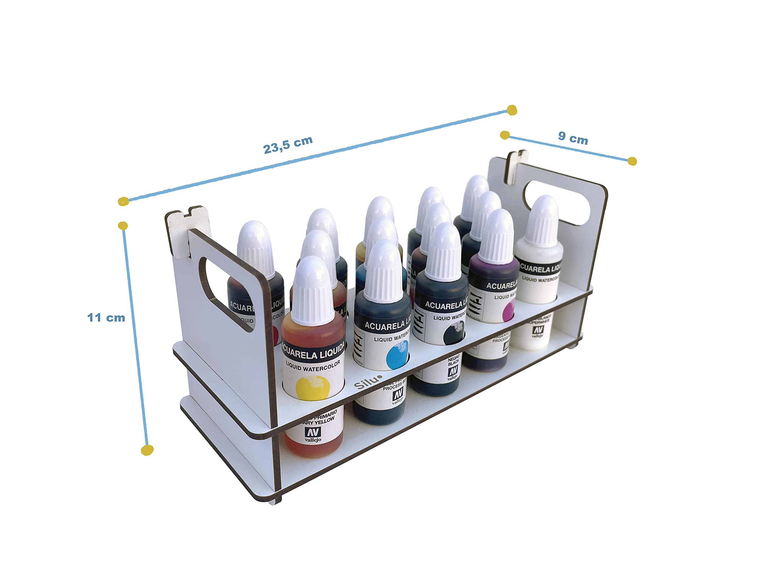 Silu- Vallejo Set Acuarelas profesionales mas Organizador de pinturas, Pack de Iniciación para Principiantes y Profesionales