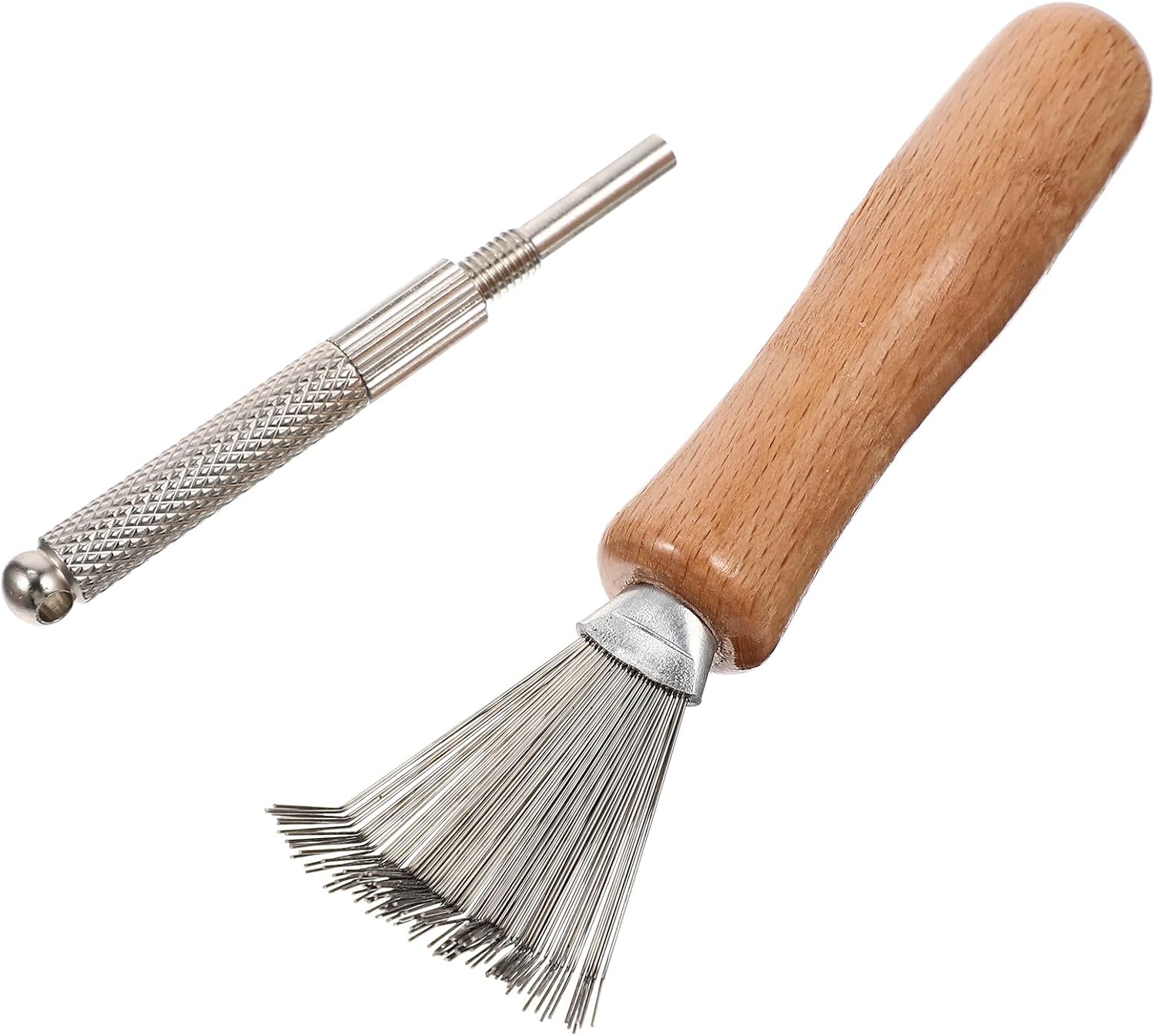 PRETYZOOM Kenzan Needle Straightening and Cleaning Tool Set for Floral Arrangement, 2pcs Silver Floral Frog Repair and Maintenance Kit for Ikebana and Crafting