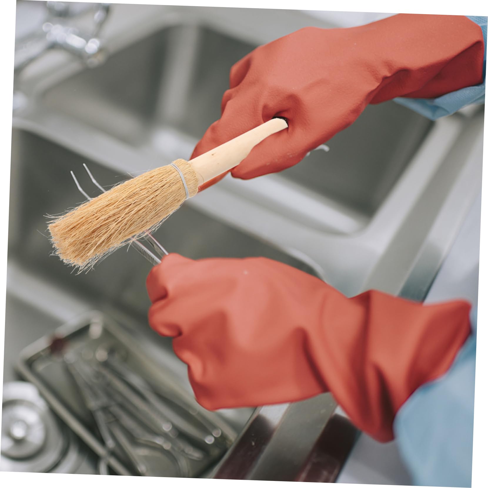 BESTYASH Limpieza De Platos Y Sartenes De Natural Antideslizante Respetuoso Recubrimiento para Cocina Y Utensilios De Cocina 2 Piezas X 4