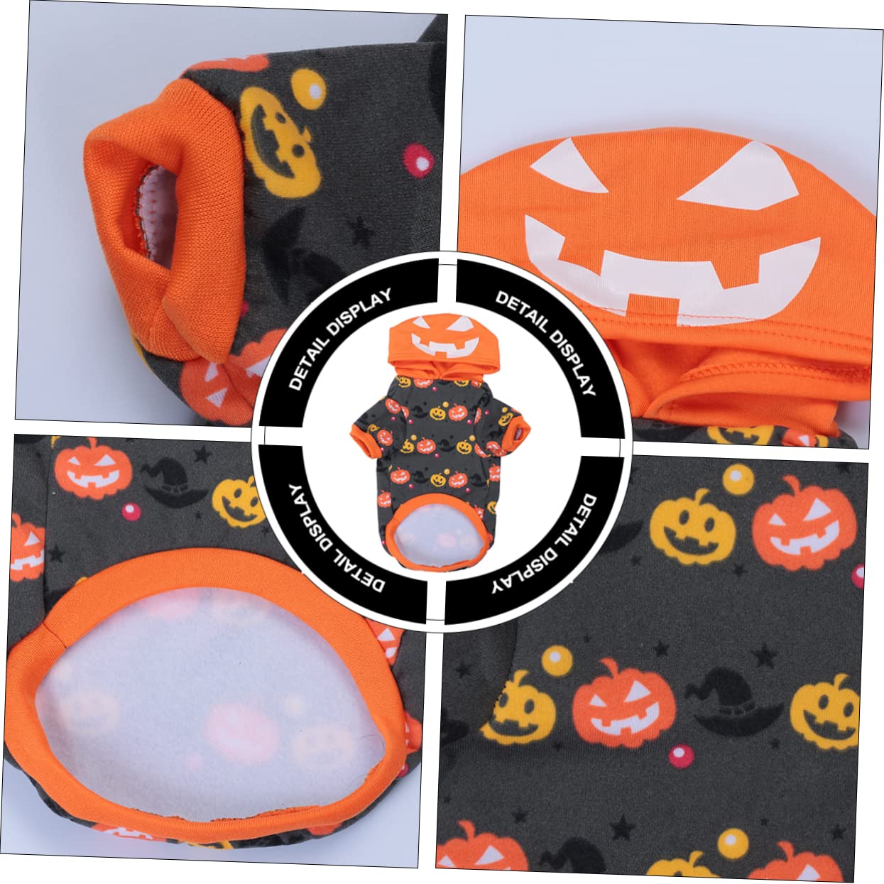 HMJGDHX 2 Pezzi Addensare Vestiti Caldi per Animali Domestici Costume da Zucca di Halloween per la Festa di Cosplay dell'animale Domestico del Cane