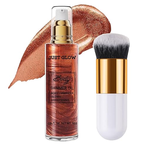 Aceite corporal brillante, iluminador líquido facial y corporal, impermeable, hidratante, iluminador de brillo ligero, resaltador corporal suave,