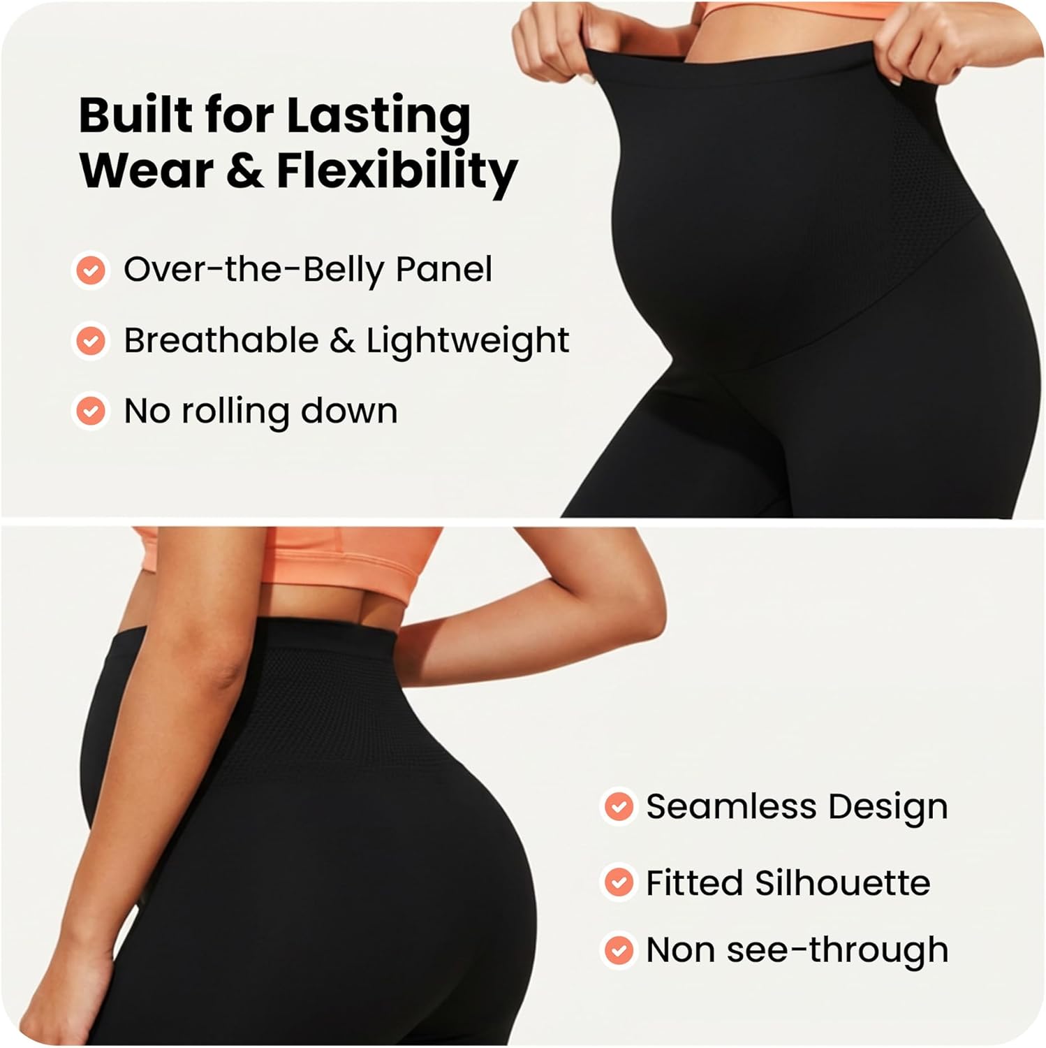 Maternity Leggings for Women Over The Belly Support Ultra Soft Pregnant Woman Yoga ... - Image 3