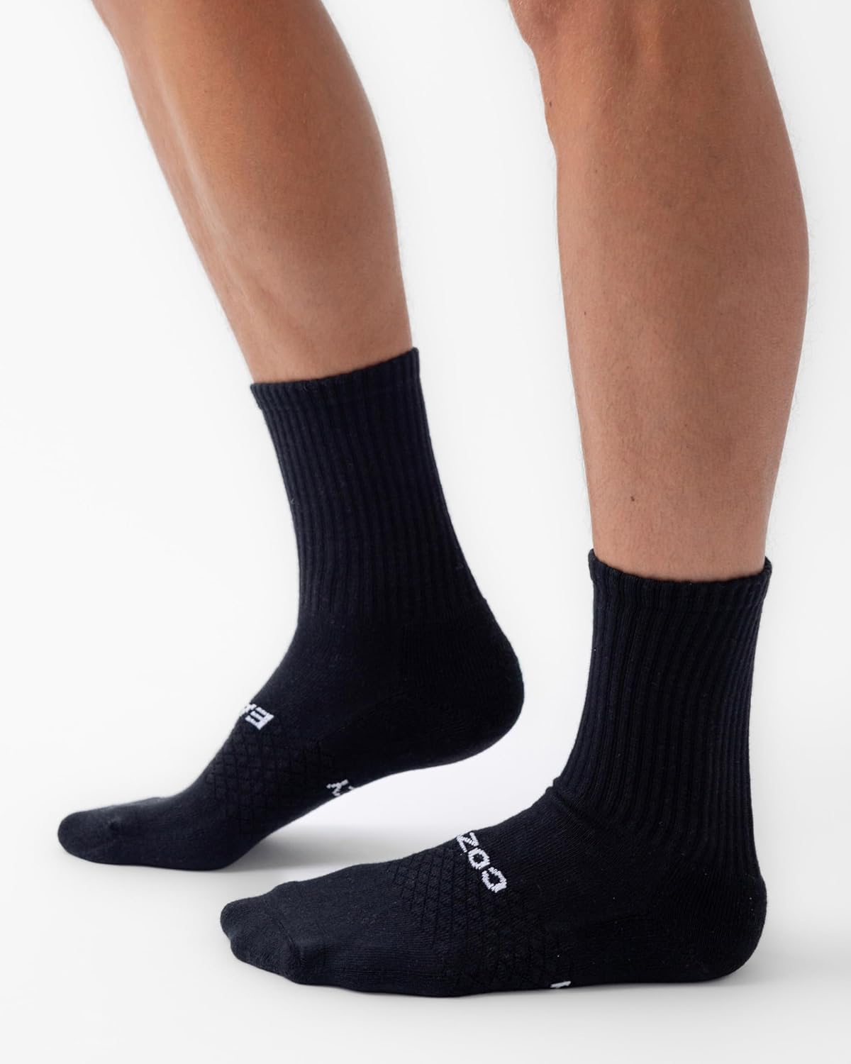 Cozy Earth Essential Calf Socks for Women and Men – Soft 70% Mercerized Cotton Crew Socks 4-Pack Set – Heel & Arch Support - Image 3