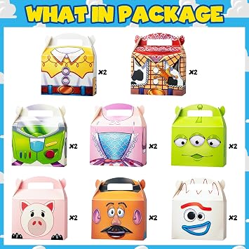 Toy Birthday Party Supplies,16Pcs Gift Boxes,Game Theme Style Party favors
