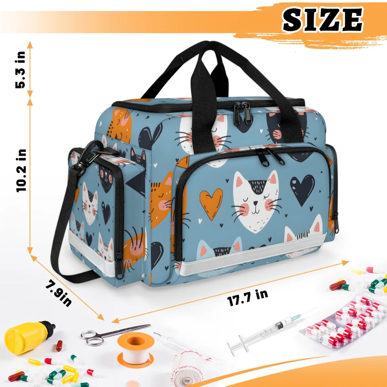 GzLeyigou First Aid Bags Empty, Sleepy Cats Emergency Bag First Aid Kit Multiple Compartment Kit Carrier On Call Trauma Bag For Paramedics Emergency Medical Supplies Kit