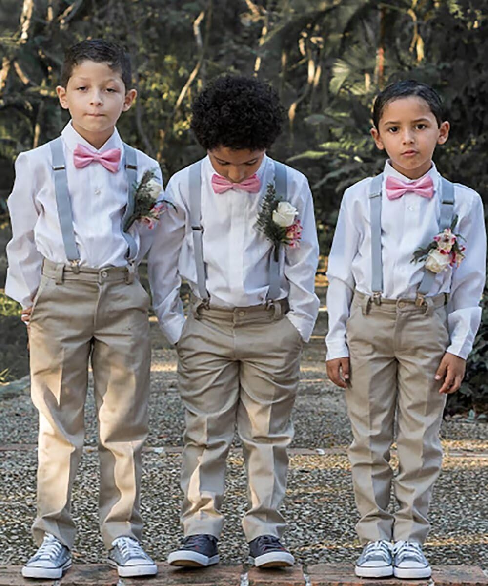 Boys 3 Piece Suit for Kids Tuxedo Slim Fit Suit Boys Formal Outfit Wedding Blazer Vest Pants Sets