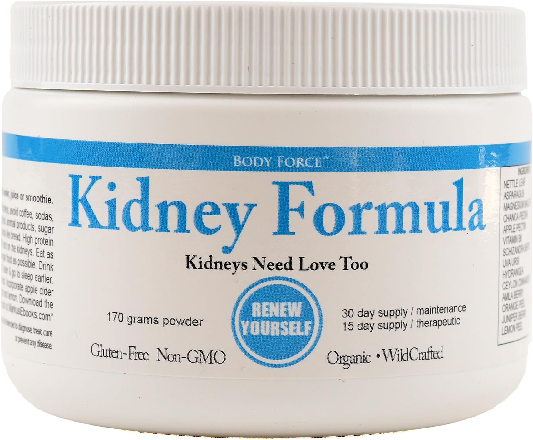 Body Force Kidney Formula Powder with Nettle Leaf, Asparagus, Chanca Piedra, Magnesium Malate - Enhances Kidney Health, Boosts Energy Levels, Improves Hair & Nails, Promotes Healthy Urination