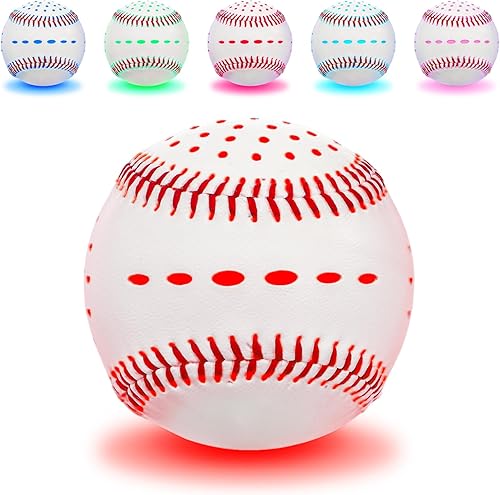 Tebery Béisbol iluminado con 6 colores cambiantes, béisbol que brilla en la oscuridad, regalo de béisbol de tamaño oficial para niños y niñas, niños